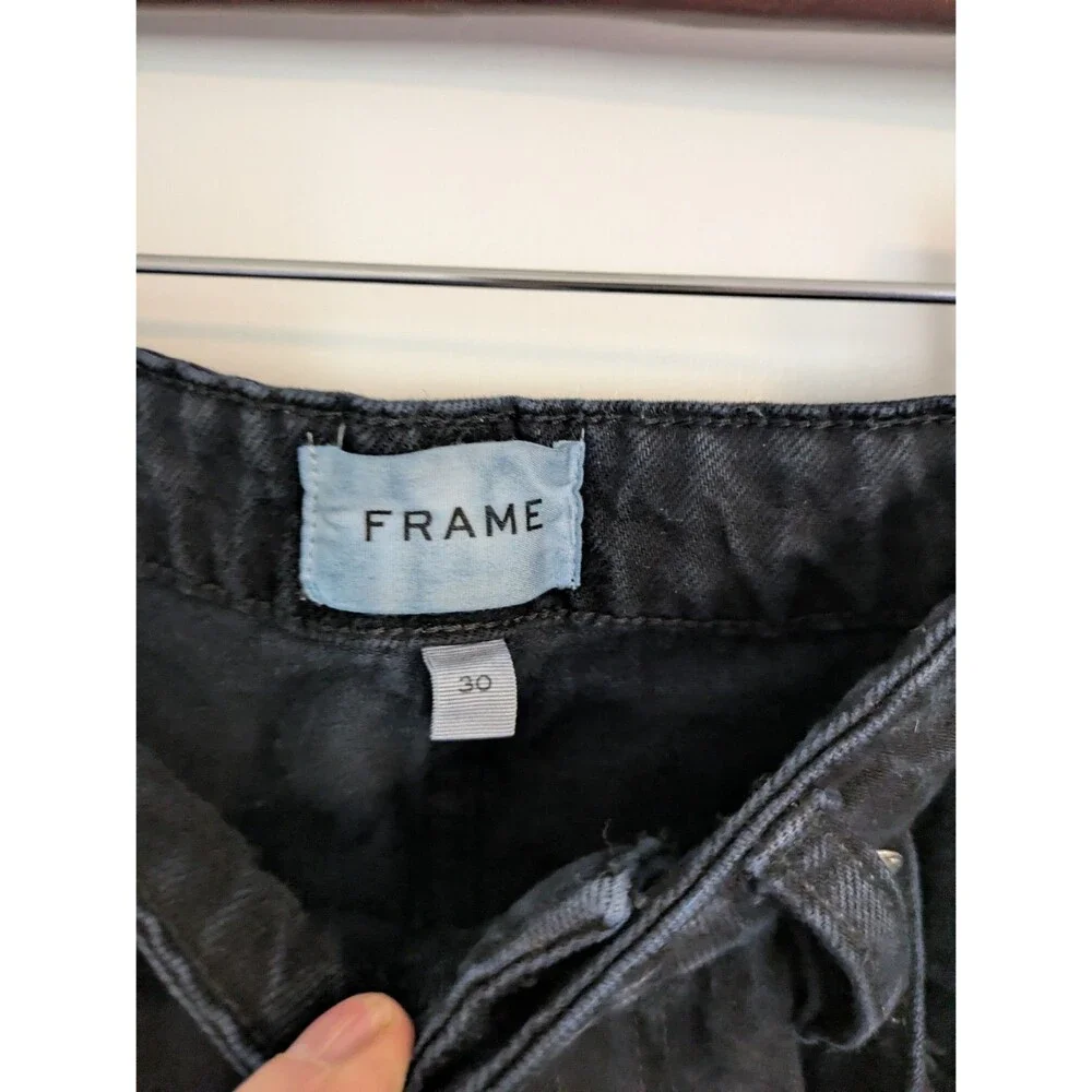 FRAME Extra Long Barrel Straight in Film NoirSize 30 Black Horseshoe - Picture 6 of 12